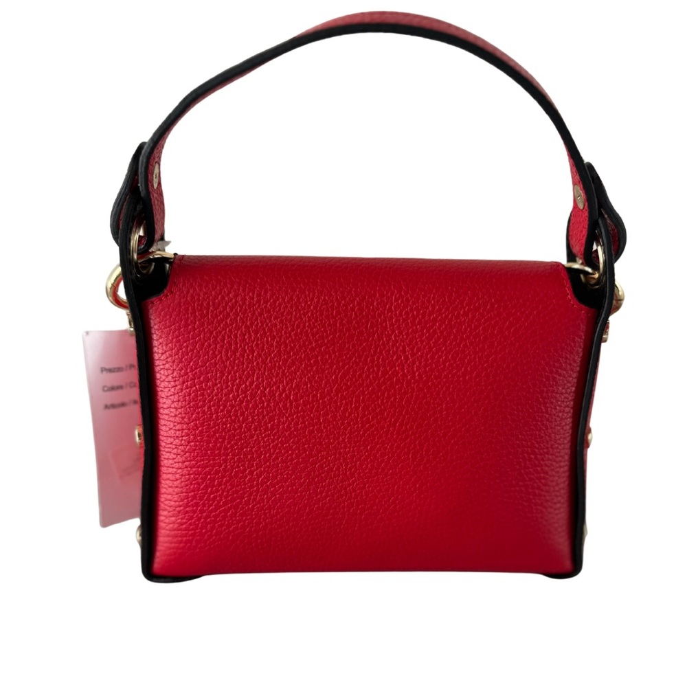 🆕🇮🇹Italian handmade genuine leather Crossbody Bag with Gold Accent - Picture 4 of 7